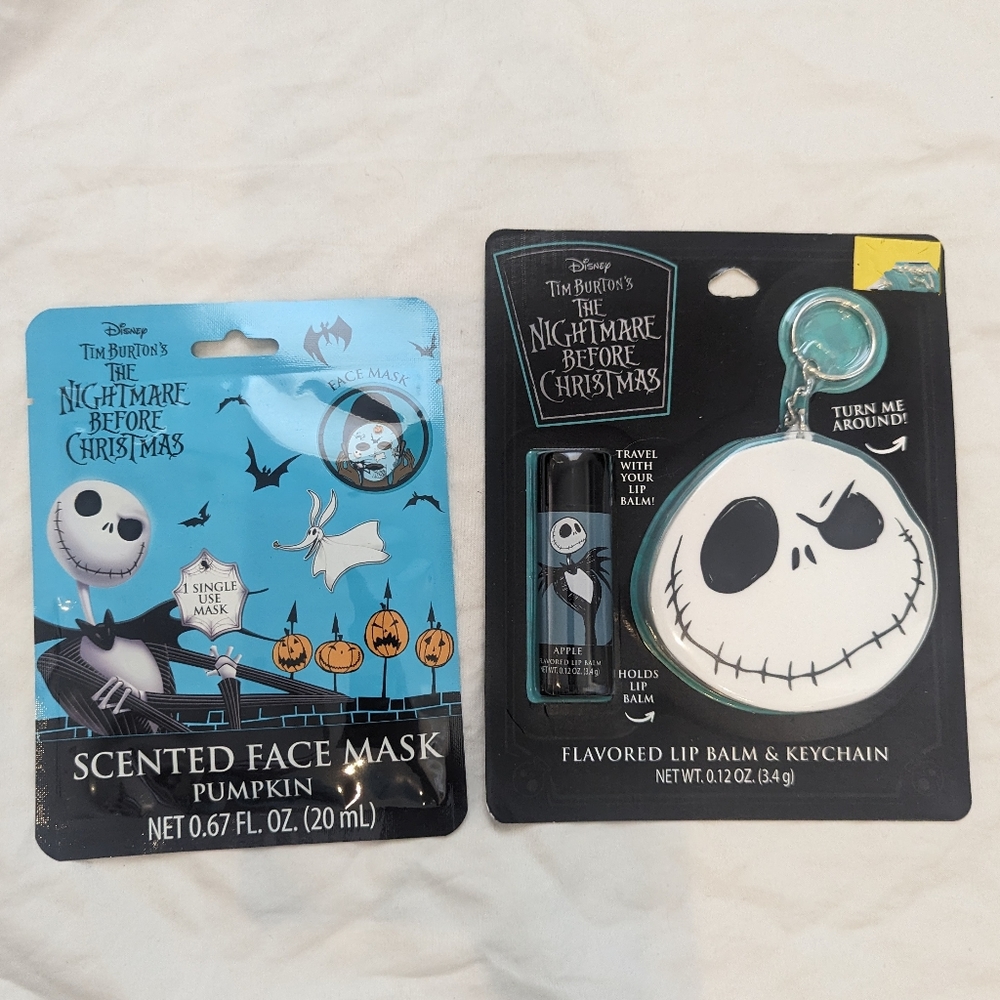 Pumpkin scented sheet face mask and apple lip balm